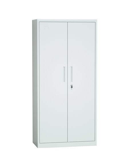 Professional Metal Storage Cabinet 2 doors 900x400x1800mm Lock 4 adjustable shelves Light Grey | Stalwart DA-MXFC14LIGHTGREY