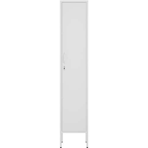 Professional Metal Storage Cabinet 1 Door 350x460x1830mm 3 adjustable shelves White | Stalwart DA-MXHSC003WHITE
