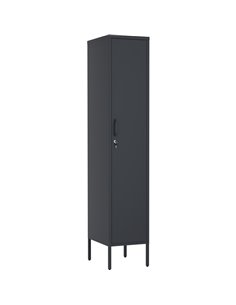Professional Metal Storage Cabinet 1 Door 350x460x1830mm 3 adjustable shelves Black | Stalwart DA-MXHSC003BLACK