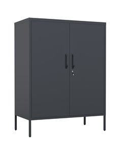 Professional Metal Storage Cabinet 2 doors 800x380x1000mm 2 adjustable shelves Black | Stalwart DA-MXHSC002BLACK