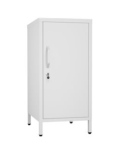 Professional Metal Storage Cabinet Single Door 400x380x1000mm 2 adjustable shelves White | Stalwart DA-MXHSC001WHITE