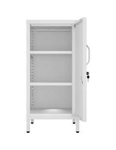 Professional Metal Storage Cabinet Single Door 400x380x1000mm 2 adjustable shelves White | Stalwart DA-MXHSC001WHITE 2