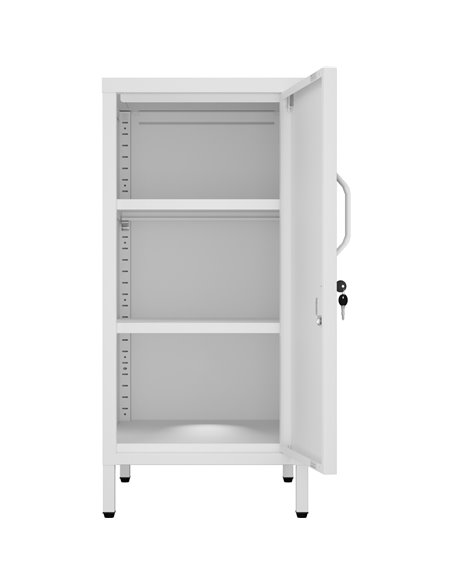 Professional Metal Storage Cabinet Single Door 400x380x1000mm 2 adjustable shelves White | Stalwart DA-MXHSC001WHITE