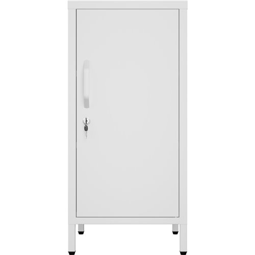 Professional Metal Storage Cabinet Single Door 400x380x1000mm 2 adjustable shelves White | Stalwart DA-MXHSC001WHITE