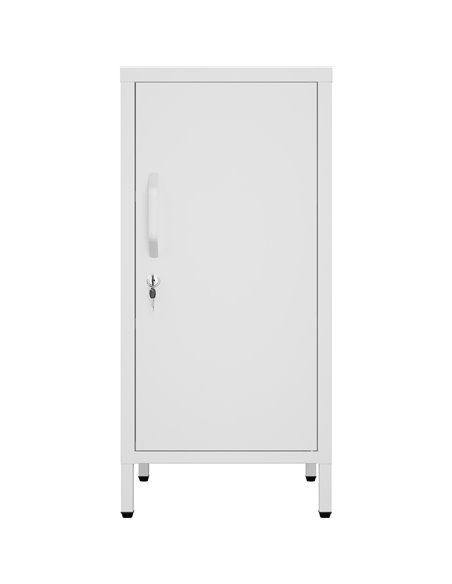 Professional Metal Storage Cabinet Single Door 400x380x1000mm 2 adjustable shelves White | Stalwart DA-MXHSC001WHITE