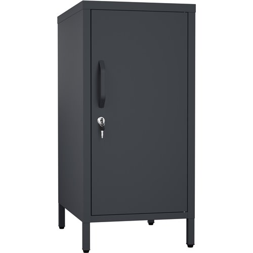 Professional Metal Storage Cabinet Single Door 400x380x1000mm 2 adjustable shelves Black | Stalwart DA-MXHSC001BLACK