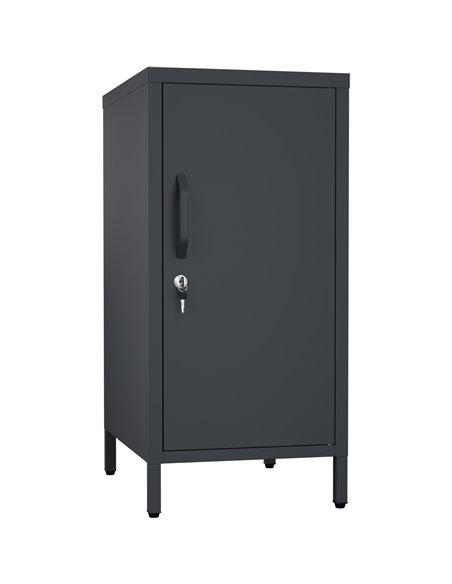 Professional Metal Storage Cabinet Single Door 400x380x1000mm 2 adjustable shelves Black | Stalwart DA-MXHSC001BLACK