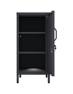 Professional Metal Storage Cabinet Single Door 400x380x1000mm 2 adjustable shelves Black | Stalwart DA-MXHSC001BLACK 2