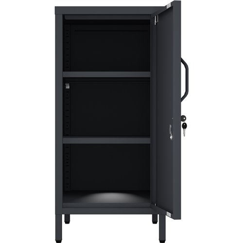 Professional Metal Storage Cabinet Single Door 400x380x1000mm 2 adjustable shelves Black | Stalwart DA-MXHSC001BLACK