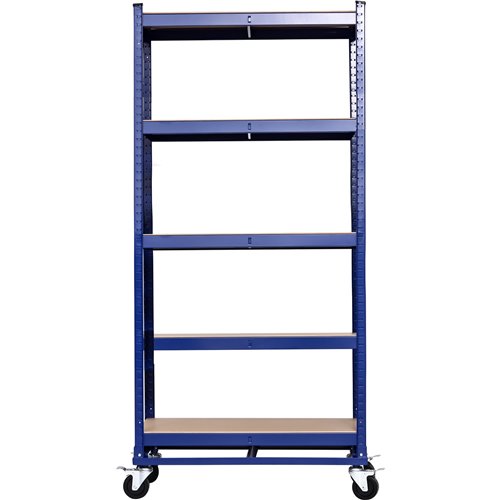 Commercial Blue Heavy Duty Mobile Shelving Unit 5 Shelves 875kg Loading Capacity 900x450x1800mm | Stalwart DA-KWH20