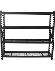 Commercial Shelving unit 4 tier 800kg/shelf Width 1960mm Depth 610mm Black wire | Stalwart DA-KIT99 2