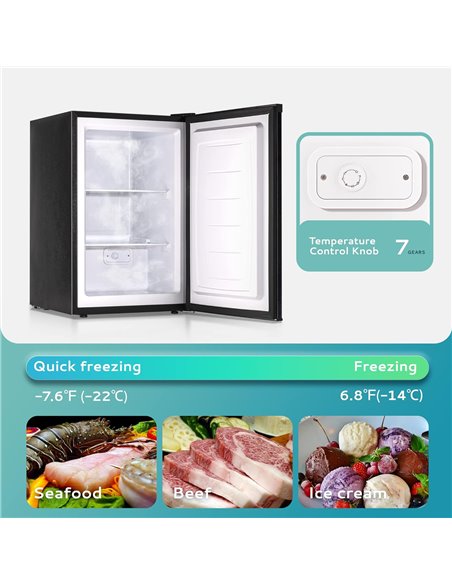 84lt Compact Undercounter Freezer Single door Black | Stalwart DA-BD88