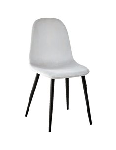 Velvet Dining Chair Light Grey | Stalwart DA-WW088LIGHTGREY