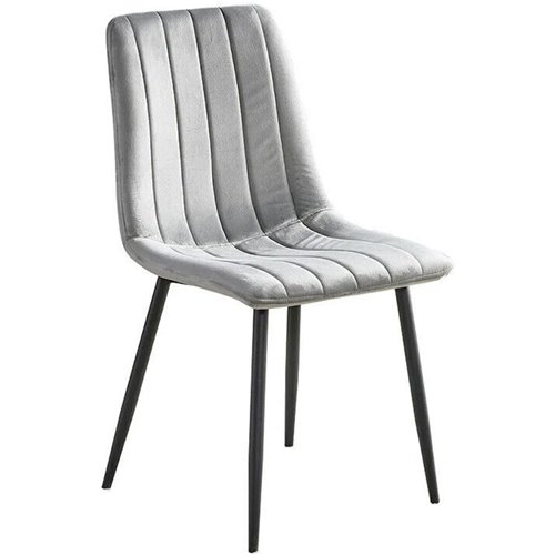 Velvet Dining Chair Light Grey | Stalwart DA-WW101LIGHTGREY