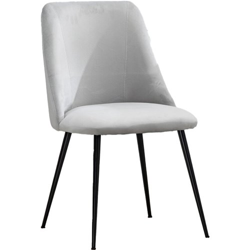 Velvet Dining Chair Light Grey | Stalwart DA-WW185LIGHTGREY