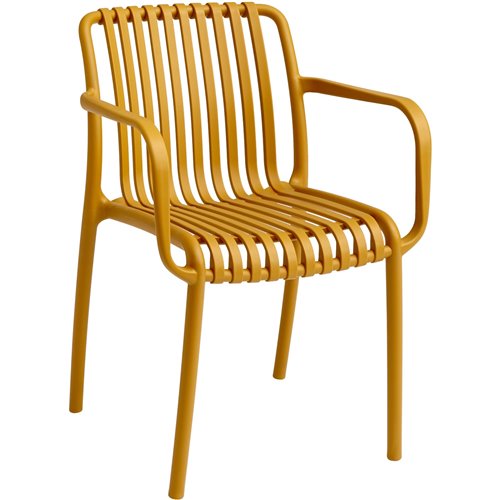 Bistro Dining Chair Plastic Yellow Indoors &amp Outdoors | Stalwart DA-WW6077YELLOW