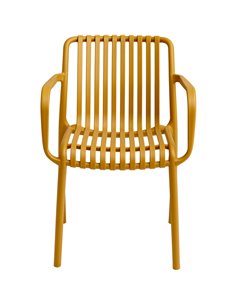 Bistro Dining Chair Plastic Yellow Indoors &amp Outdoors | Stalwart DA-WW6077YELLOW 2