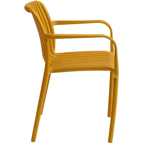Bistro Dining Chair Plastic Yellow Indoors &amp Outdoors | Stalwart DA-WW6077YELLOW