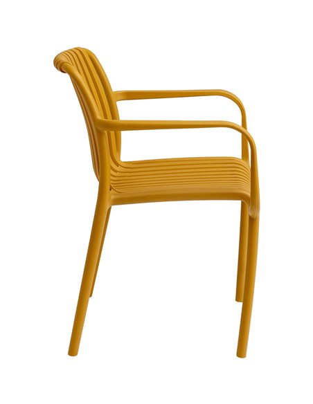 Bistro Dining Chair Plastic Yellow Indoors &amp Outdoors | Stalwart DA-WW6077YELLOW