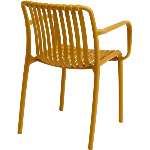 Bistro Dining Chair Plastic Yellow Indoors &amp Outdoors | Stalwart DA-WW6077YELLOW