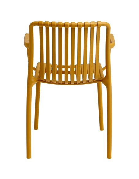 Bistro Dining Chair Plastic Yellow Indoors &amp Outdoors | Stalwart DA-WW6077YELLOW