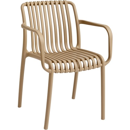 Bistro Dining Chair Plastic Beige Indoors &amp Outdoors | Stalwart DA-WW6077BEIGE