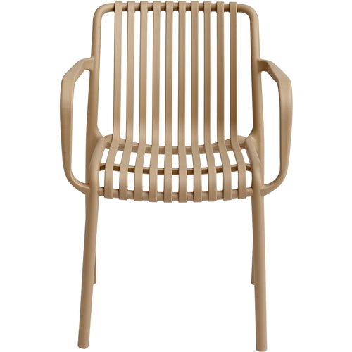 Bistro Dining Chair Plastic Beige Indoors &amp Outdoors | Stalwart DA-WW6077BEIGE