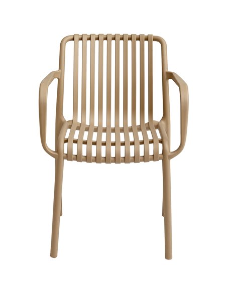 Bistro Dining Chair Plastic Beige Indoors &amp Outdoors | Stalwart DA-WW6077BEIGE
