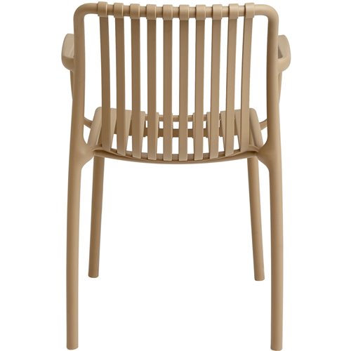 Bistro Dining Chair Plastic Beige Indoors &amp Outdoors | Stalwart DA-WW6077BEIGE