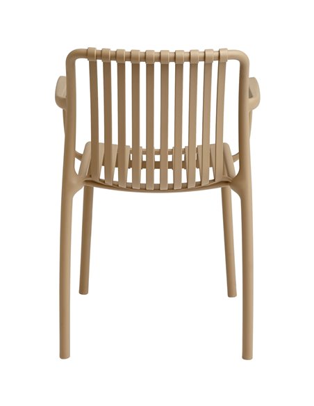 Bistro Dining Chair Plastic Beige Indoors &amp Outdoors | Stalwart DA-WW6077BEIGE