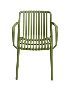 Bistro Dining Chair Plastic Green Indoors &amp Outdoors | Stalwart DA-WW6077GREEN 2