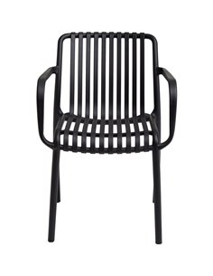 Bistro Dining Chair Plastic Black Indoors &amp Outdoors | Stalwart DA-WW6077BLACK 2