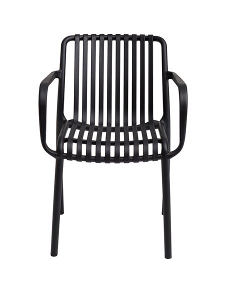 Bistro Dining Chair Plastic Black Indoors &amp Outdoors | Stalwart DA-WW6077BLACK