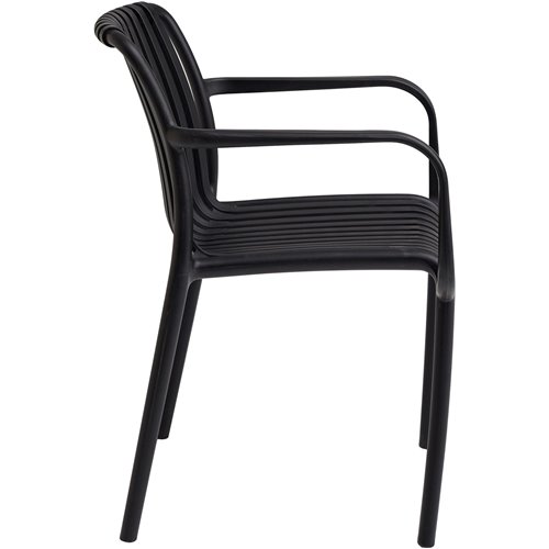 Bistro Dining Chair Plastic Black Indoors &amp Outdoors | Stalwart DA-WW6077BLACK
