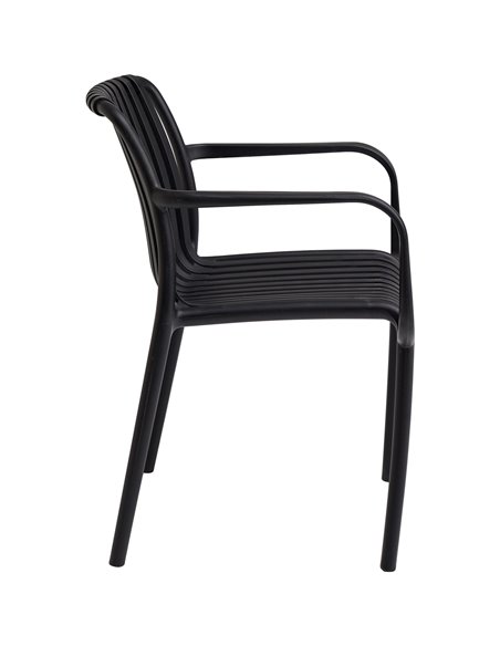 Bistro Dining Chair Plastic Black Indoors &amp Outdoors | Stalwart DA-WW6077BLACK