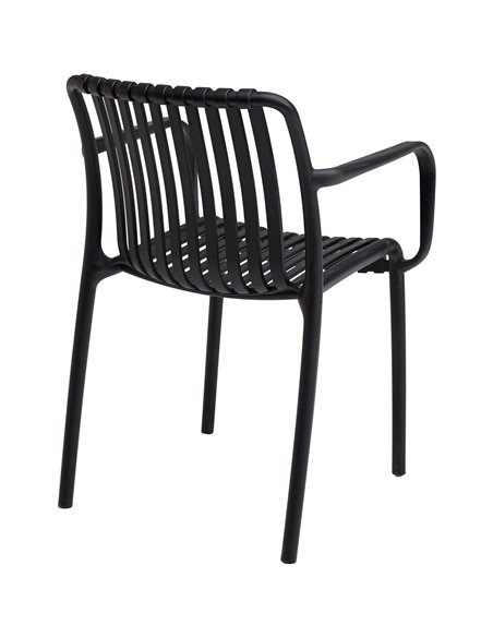 Bistro Dining Chair Plastic Black Indoors &amp Outdoors | Stalwart DA-WW6077BLACK