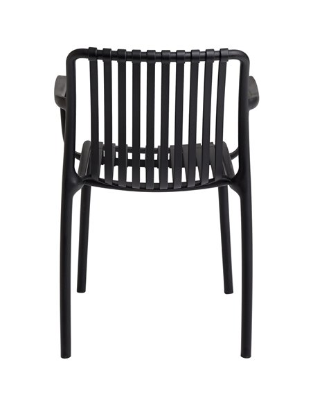 Bistro Dining Chair Plastic Black Indoors &amp Outdoors | Stalwart DA-WW6077BLACK