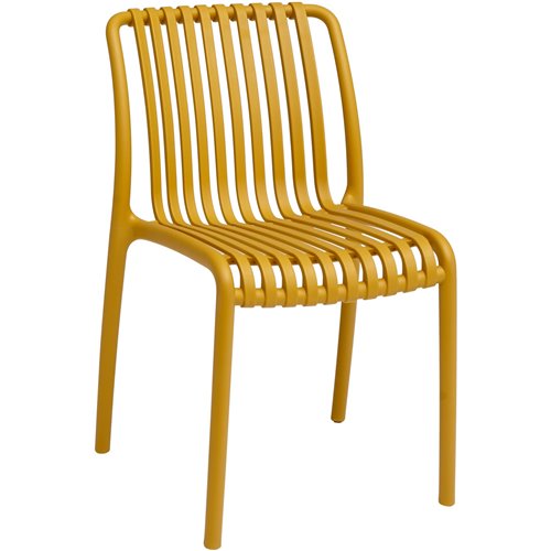 Bistro Dining Chair Plastic Yellow Indoors &amp Outdoors | Stalwart DA-WW6076YELLOW