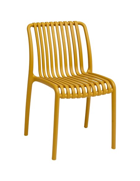 Bistro Dining Chair Plastic Yellow Indoors &amp Outdoors | Stalwart DA-WW6076YELLOW