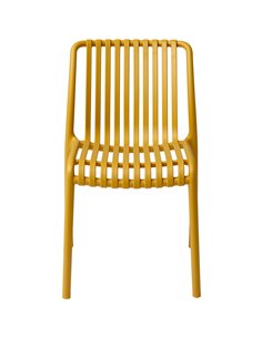 Bistro Dining Chair Plastic Yellow Indoors &amp Outdoors | Stalwart DA-WW6076YELLOW 2