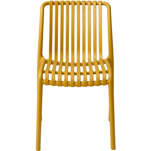 Bistro Dining Chair Plastic Yellow Indoors &amp Outdoors | Stalwart DA-WW6076YELLOW