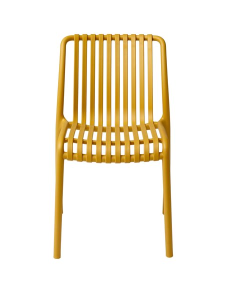 Bistro Dining Chair Plastic Yellow Indoors &amp Outdoors | Stalwart DA-WW6076YELLOW