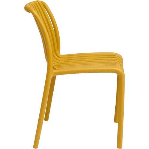 Bistro Dining Chair Plastic Yellow Indoors &amp Outdoors | Stalwart DA-WW6076YELLOW