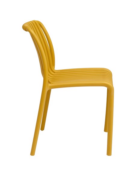 Bistro Dining Chair Plastic Yellow Indoors &amp Outdoors | Stalwart DA-WW6076YELLOW