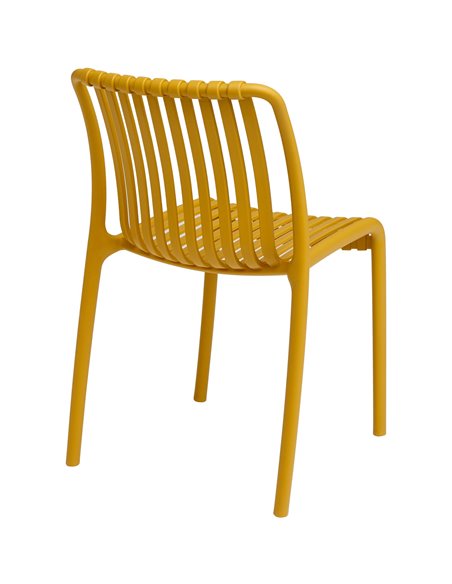 Bistro Dining Chair Plastic Yellow Indoors &amp Outdoors | Stalwart DA-WW6076YELLOW