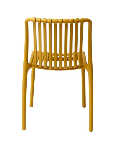 Bistro Dining Chair Plastic Yellow Indoors &amp Outdoors | Stalwart DA-WW6076YELLOW