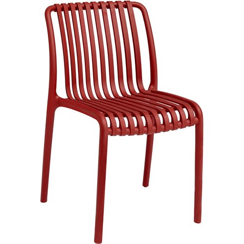 Bistro Dining Chair Plastic Red Indoors &amp Outdoors | Stalwart DA-WW6076RED