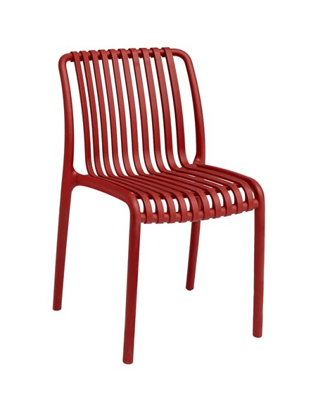 Bistro Dining Chair Plastic Red Indoors &amp Outdoors | Stalwart DA-WW6076RED