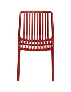 Bistro Dining Chair Plastic Red Indoors &amp Outdoors | Stalwart DA-WW6076RED 2