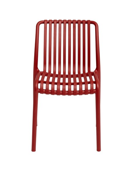 Bistro Dining Chair Plastic Red Indoors &amp Outdoors | Stalwart DA-WW6076RED